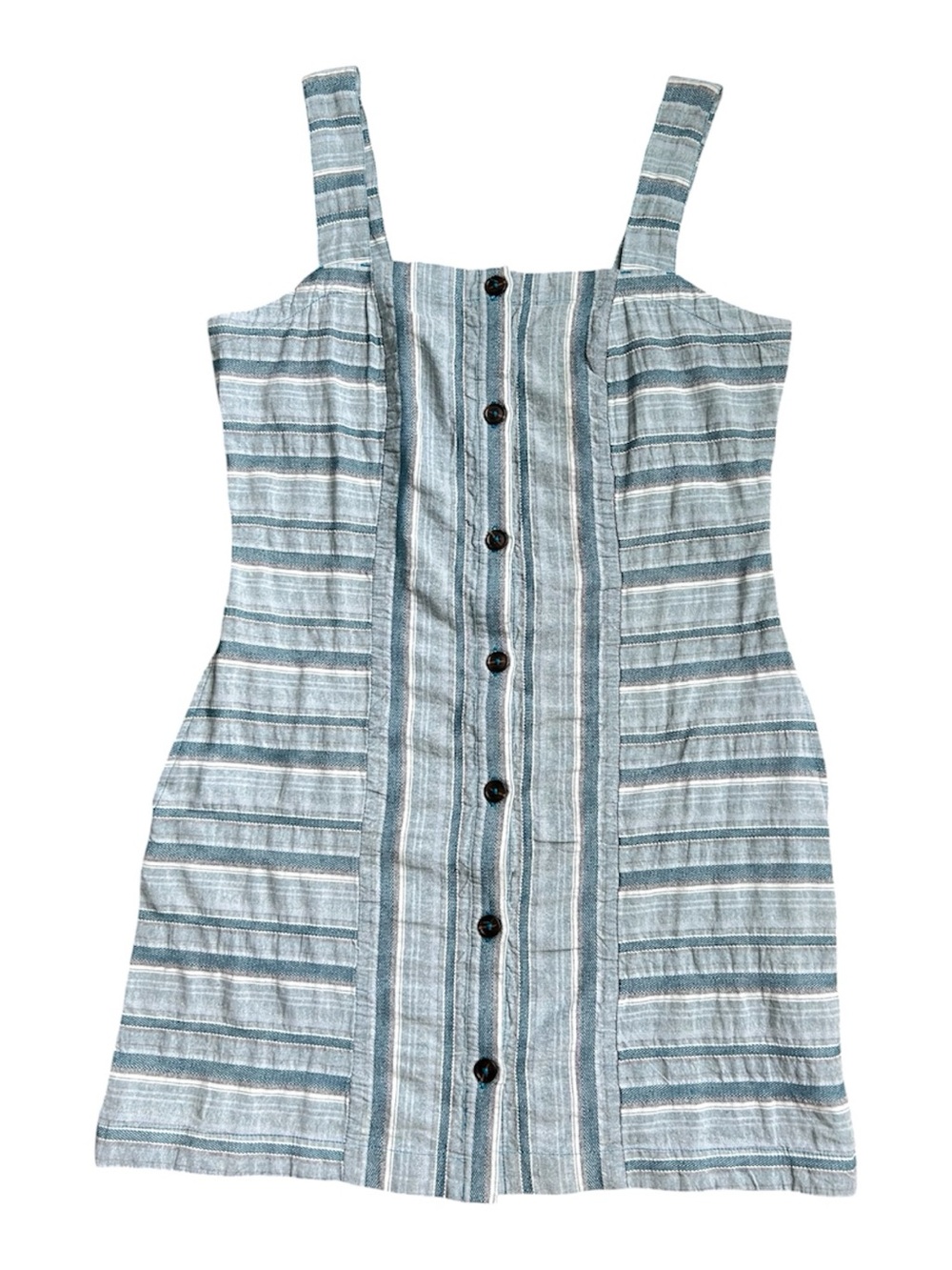 Roxy Sweeter Dreams Aqua Blue Striped 100% Cotton Summer Dress size XL - Picture 6 of 11